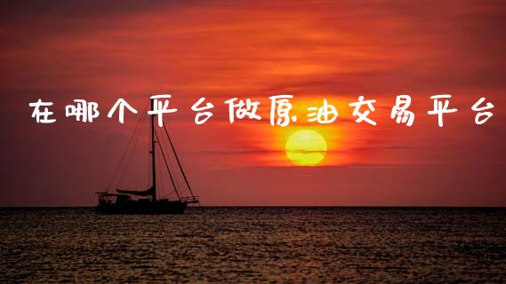 在哪个平台做原油交易平台_https://m.jnkyh.com_期货开户条件_第1张