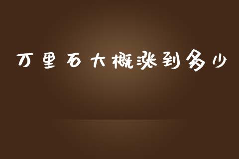 万里石大概涨到多少_https://m.jnkyh.com_国际原油_第1张