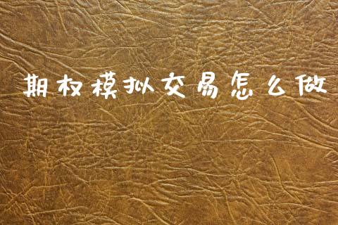 期权模拟交易怎么做_https://m.jnkyh.com_股指期货_第1张