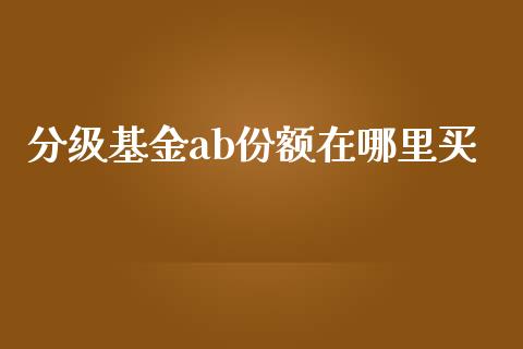 分级基金ab份额在哪里买_https://m.jnkyh.com_股指期货_第1张