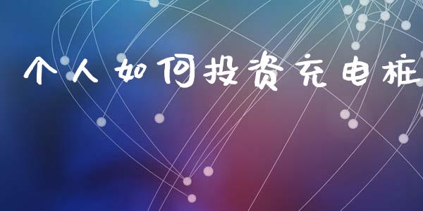 个人如何投资充电桩_https://m.jnkyh.com_国际原油_第1张