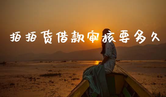 拍拍货借款审核要多久_https://m.jnkyh.com_国际原油_第1张