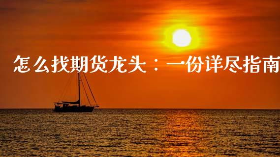怎么找期货龙头：一份详尽指南_https://m.jnkyh.com_股票交易_第1张