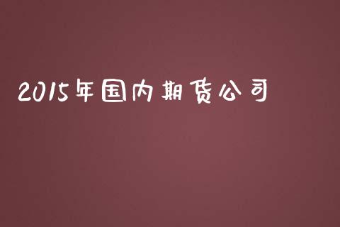 2015年国内期货公司_https://m.jnkyh.com_期货开户条件_第1张