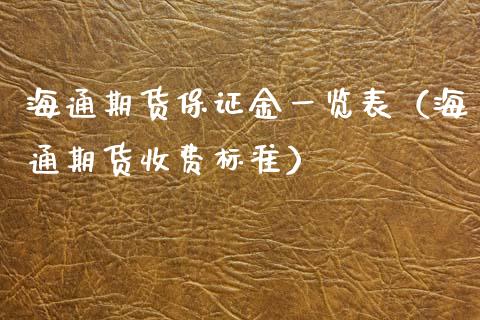 海通期货保证金一览表（海通期货收费标准）_https://m.jnkyh.com_股指期货_第1张