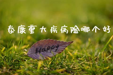 泰康重大疾病险哪个好_https://m.jnkyh.com_股指期货_第1张