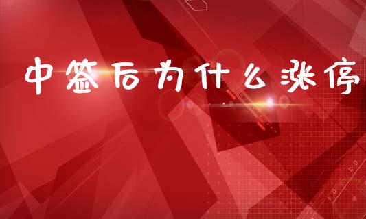 中签后为什么涨停_https://m.jnkyh.com_股指期货_第1张