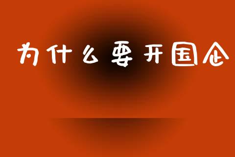 为什么要开国企_https://m.jnkyh.com_国际原油_第1张
