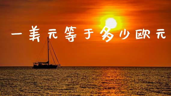 一美元等于多少欧元_https://m.jnkyh.com_期货开户条件_第1张