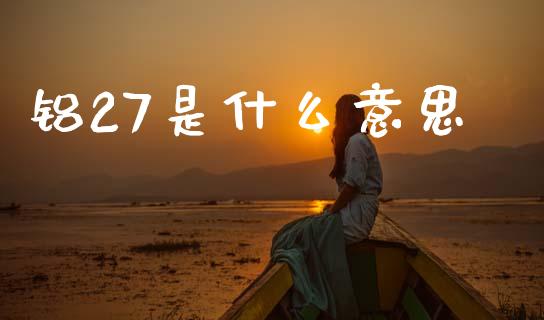 铝27是什么意思_https://m.jnkyh.com_期货开户条件_第1张