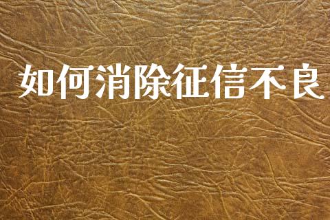 如何消除征信不良_https://m.jnkyh.com_期货开户条件_第1张