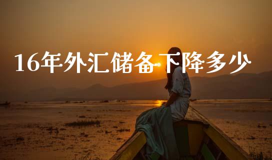 16年外汇储备下降多少_https://m.jnkyh.com_国际原油_第1张