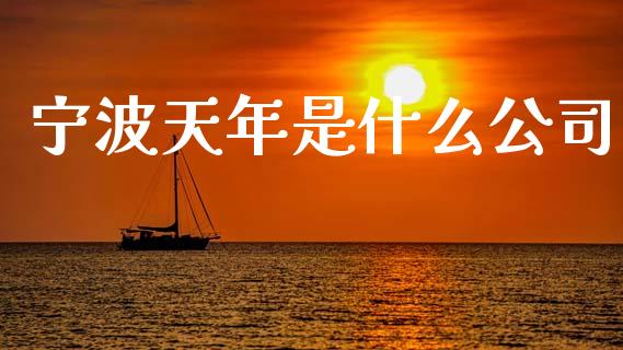 宁波天年是什么公司_https://m.jnkyh.com_股指期货_第1张