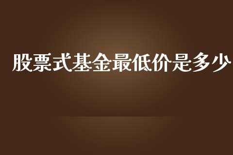 股票式基金最低价是多少_https://m.jnkyh.com_股票交易_第1张