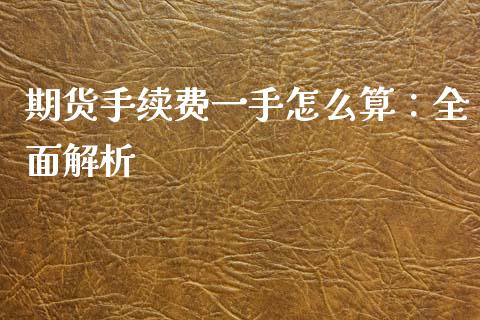期货手续费一手怎么算：全面解析_https://m.jnkyh.com_股指期货_第1张