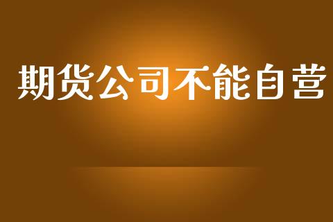 期货公司不能自营_https://m.jnkyh.com_期货开户条件_第1张