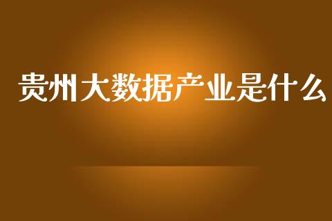 贵州大数据产业是什么_https://m.jnkyh.com_股指期货_第1张