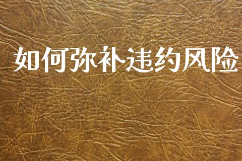 如何弥补违约风险_https://m.jnkyh.com_股指期货_第1张