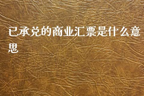 已承兑的商业汇票是什么意思_https://m.jnkyh.com_国际原油_第1张