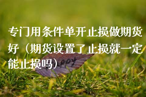 专门用条件单开止损做期货好（期货设置了止损就一定能止损吗）_https://m.jnkyh.com_期货开户条件_第1张