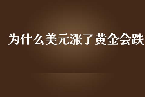 为什么美元涨了黄金会跌_https://m.jnkyh.com_股票交易_第1张