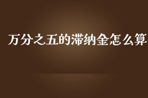 万分之五的滞纳金怎么算_https://m.jnkyh.com_期货开户条件_第1张