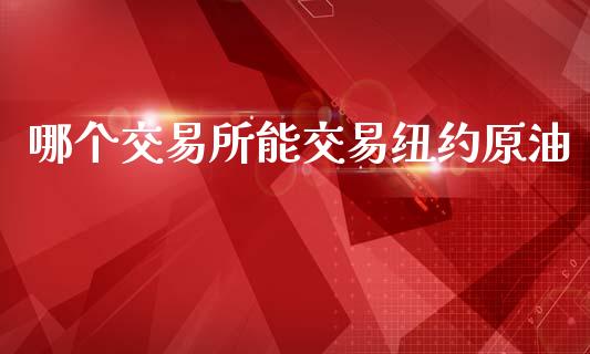 哪个交易所能交易纽约原油_https://m.jnkyh.com_股指期货_第1张