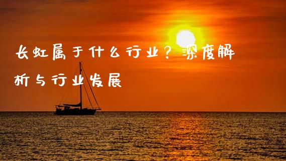长虹属于什么行业？深度解析与行业发展_https://m.jnkyh.com_期货开户条件_第1张