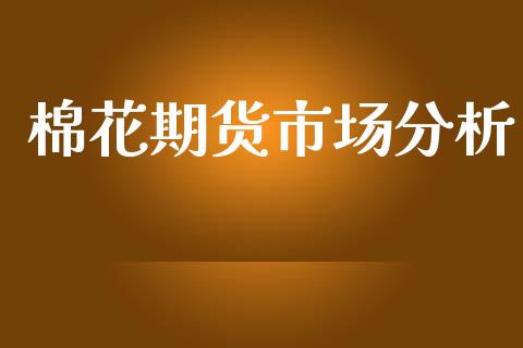 棉花期货市场分析_https://m.jnkyh.com_股票交易_第1张