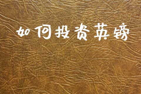 如何投资英镑_https://m.jnkyh.com_股票交易_第1张