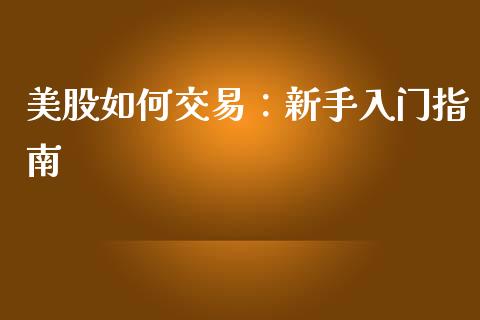 美股如何交易：新手入门指南_https://m.jnkyh.com_期货开户条件_第1张