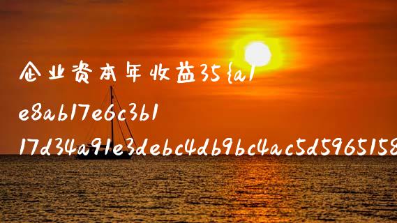 企业资本年收益35%怎么样_https://m.jnkyh.com_股票交易_第1张