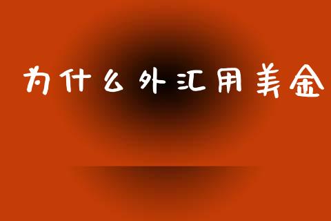 为什么外汇用美金_https://m.jnkyh.com_股票交易_第1张