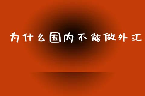 为什么国内不能做外汇_https://m.jnkyh.com_国际原油_第1张