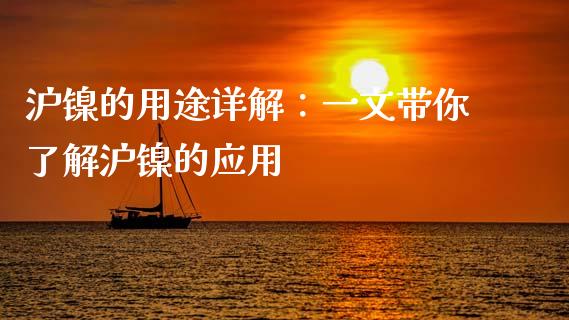 沪镍的用途详解：一文带你了解沪镍的应用_https://m.jnkyh.com_期货开户条件_第1张