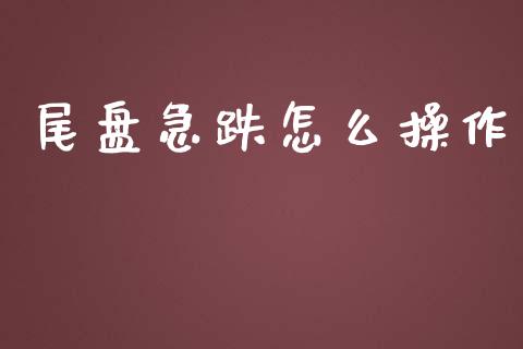 尾盘急跌怎么操作_https://m.jnkyh.com_股票交易_第1张