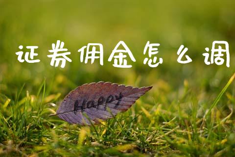 证券佣金怎么调_https://m.jnkyh.com_国际原油_第1张