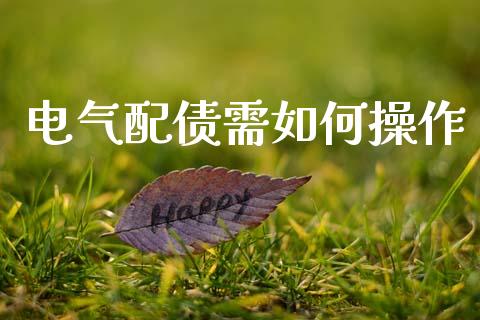 电气配债需如何操作_https://m.jnkyh.com_期货开户条件_第1张