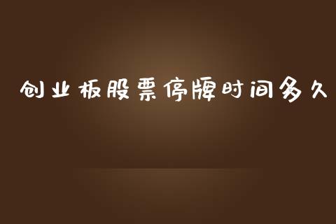 创业板股票停牌时间多久_https://m.jnkyh.com_期货开户条件_第1张