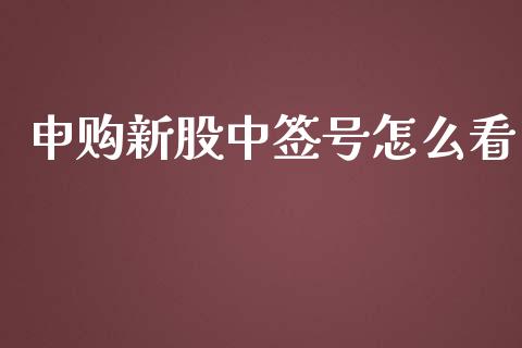 申购新股中签号怎么看_https://m.jnkyh.com_股指期货_第1张
