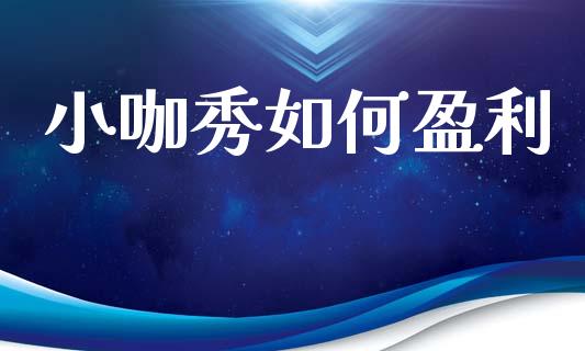 小咖秀如何盈利_https://m.jnkyh.com_股票交易_第1张