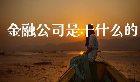 金融公司是干什么的_https://m.jnkyh.com_股指期货_第1张