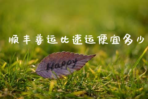 顺丰普运比速运便宜多少_https://m.jnkyh.com_股指期货_第1张