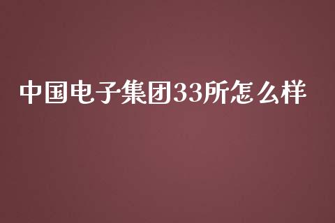 中国电子集团33所怎么样_https://m.jnkyh.com_股票交易_第1张