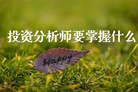投资分析师要掌握什么_https://m.jnkyh.com_股指期货_第1张