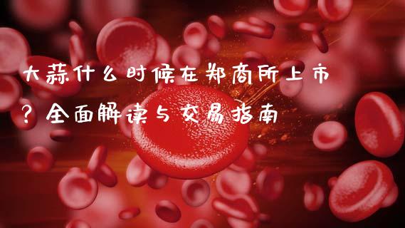大蒜什么时候在郑商所上市？全面解读与交易指南_https://m.jnkyh.com_期货开户条件_第1张