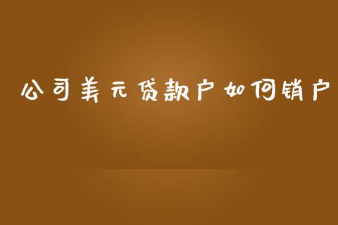 公司美元贷款户如何销户_https://m.jnkyh.com_期货开户条件_第1张